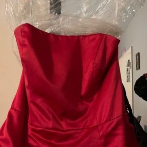 Red and black prom dress